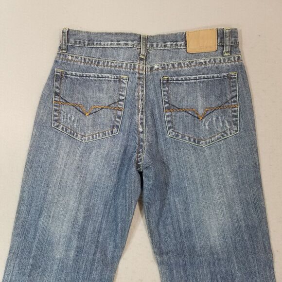 Carbon jeans men's 32x34 regular boot cut retro blue button fly denim pants - Picture 10 of 14